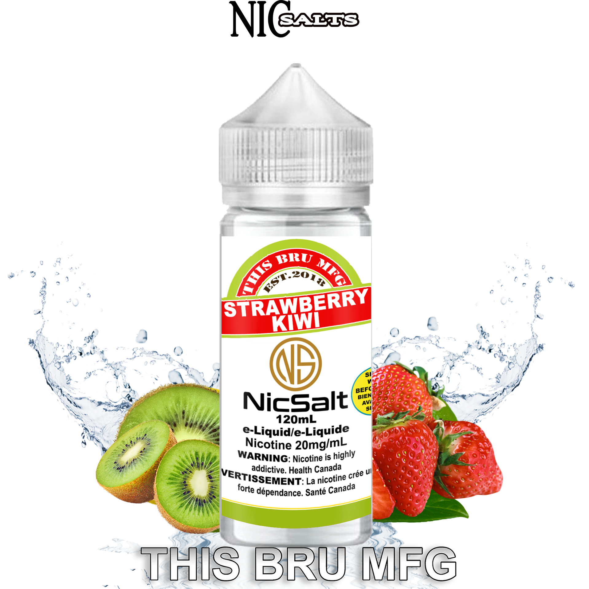 CUSTOM THIS BRU MFG SALT - STRAWBERRY KIWI 120ML