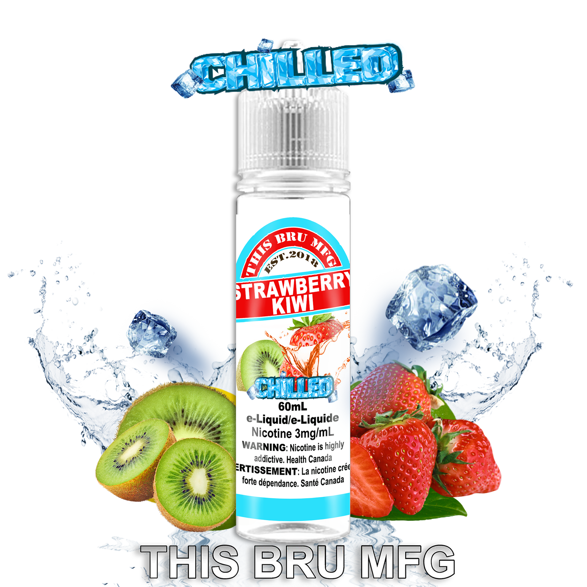 CUSTOM THIS BRU MFG - STRAWBERRY KIWI CHILLED 60ML