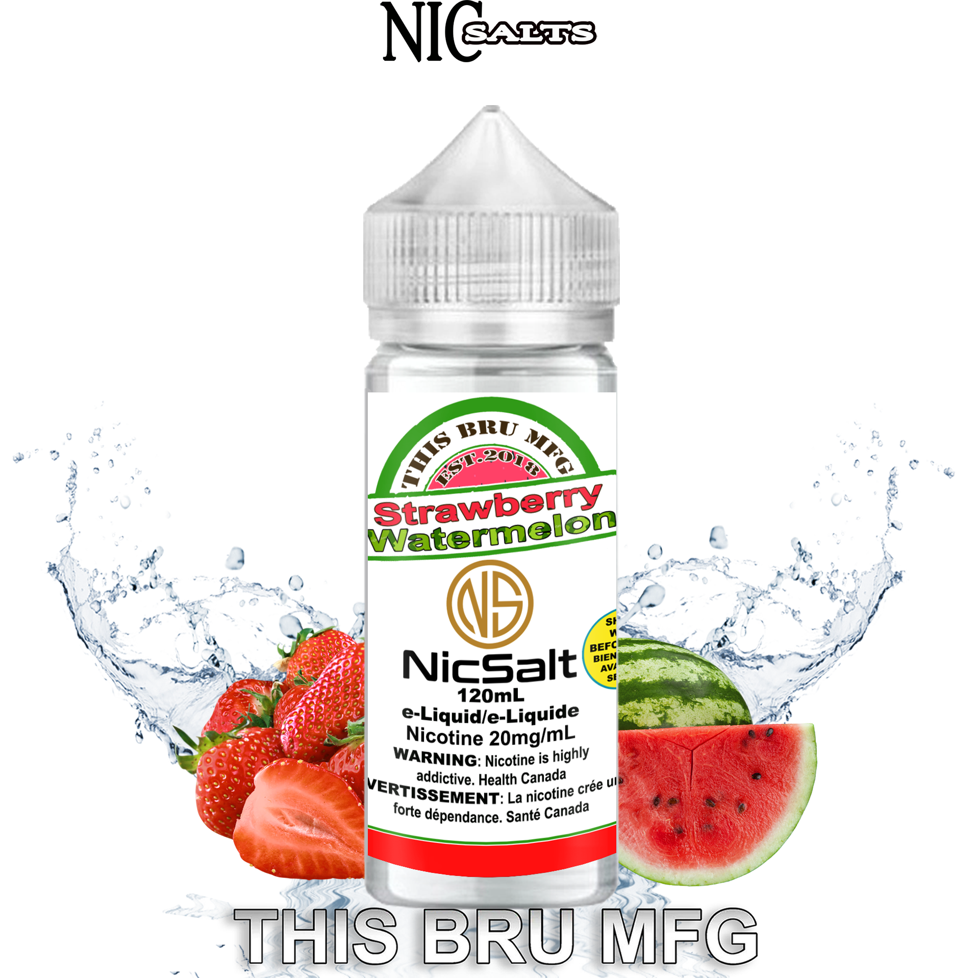 CUSTOM THIS BRU MFG SALT - STRAWBERRY WATERMELON 120ML