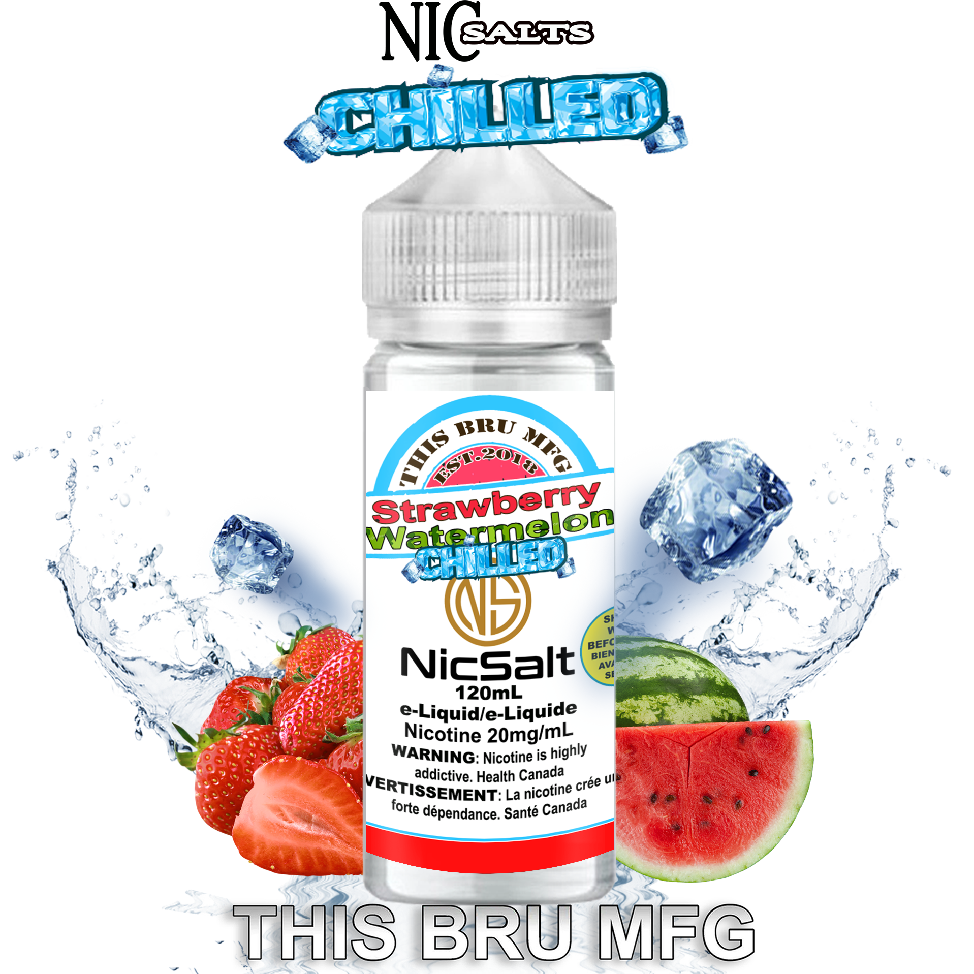 [BC/SK/NL/NS] CUSTOM THIS BRU MFG SALT - STRAWBERRY WATERMELON CHILLED 120ML