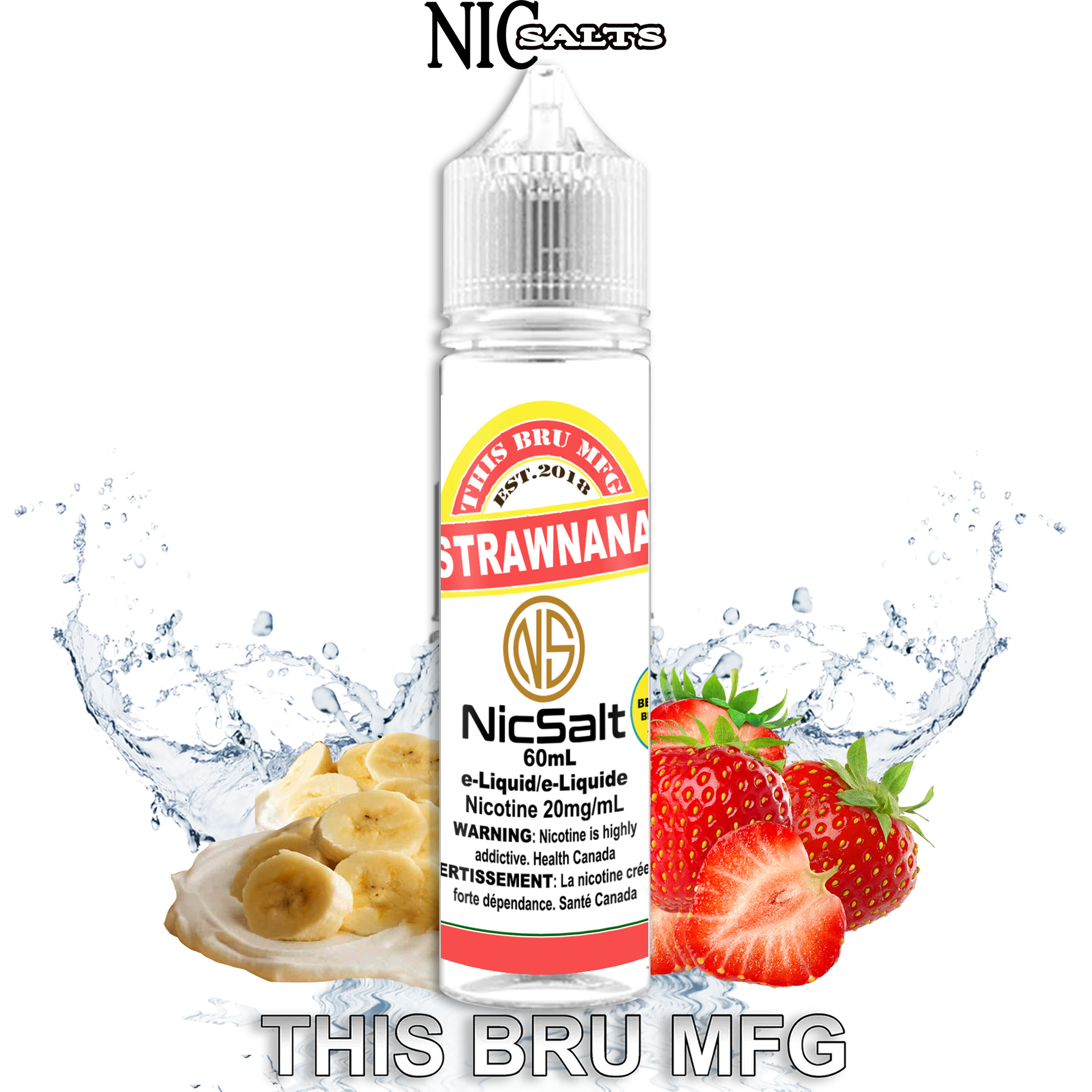 CUSTOM THIS BRU MFG SALT - STRAWNANA 60ML