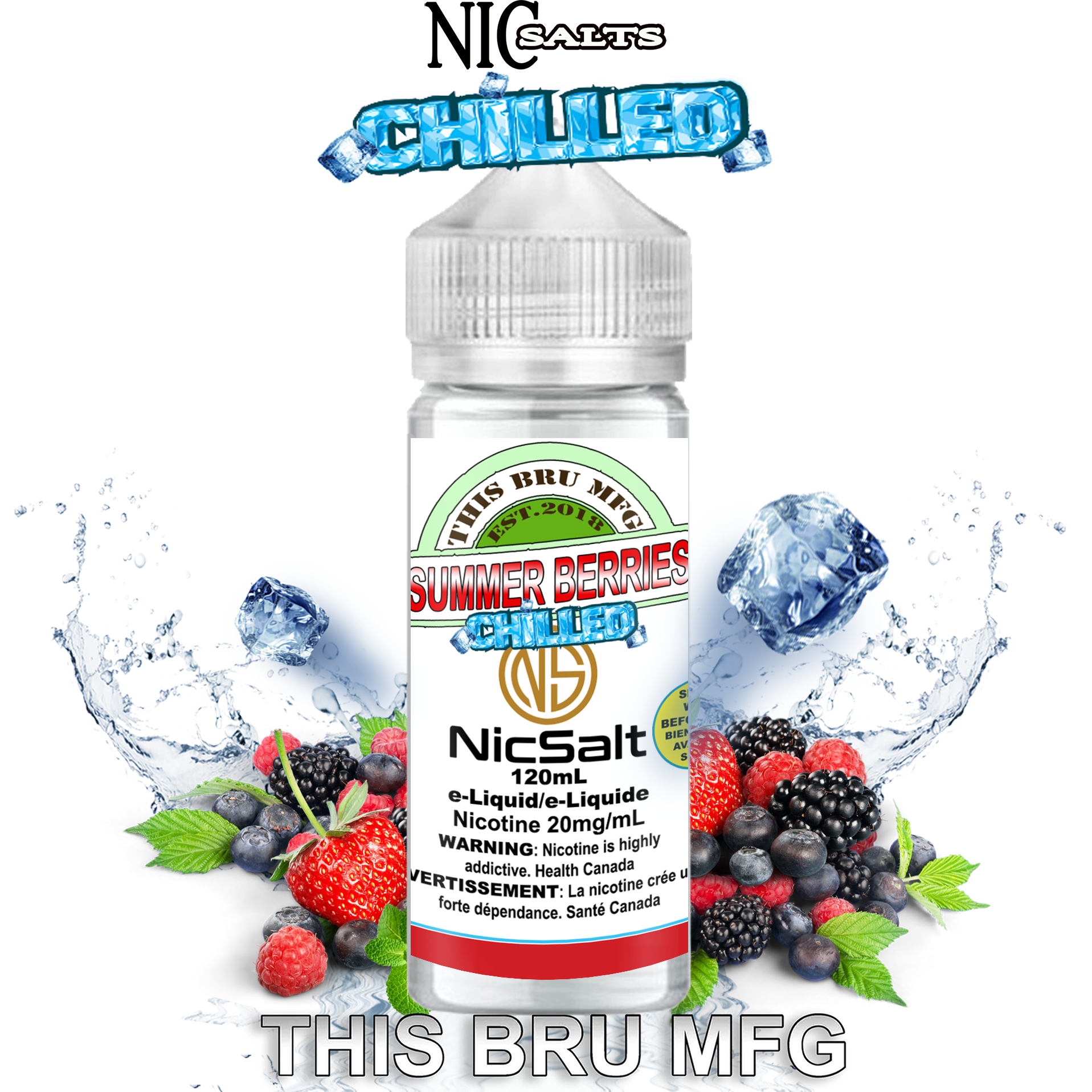 CUSTOM THIS BRU MFG SALT - SUMMER BERRIES CHILLED 120ML