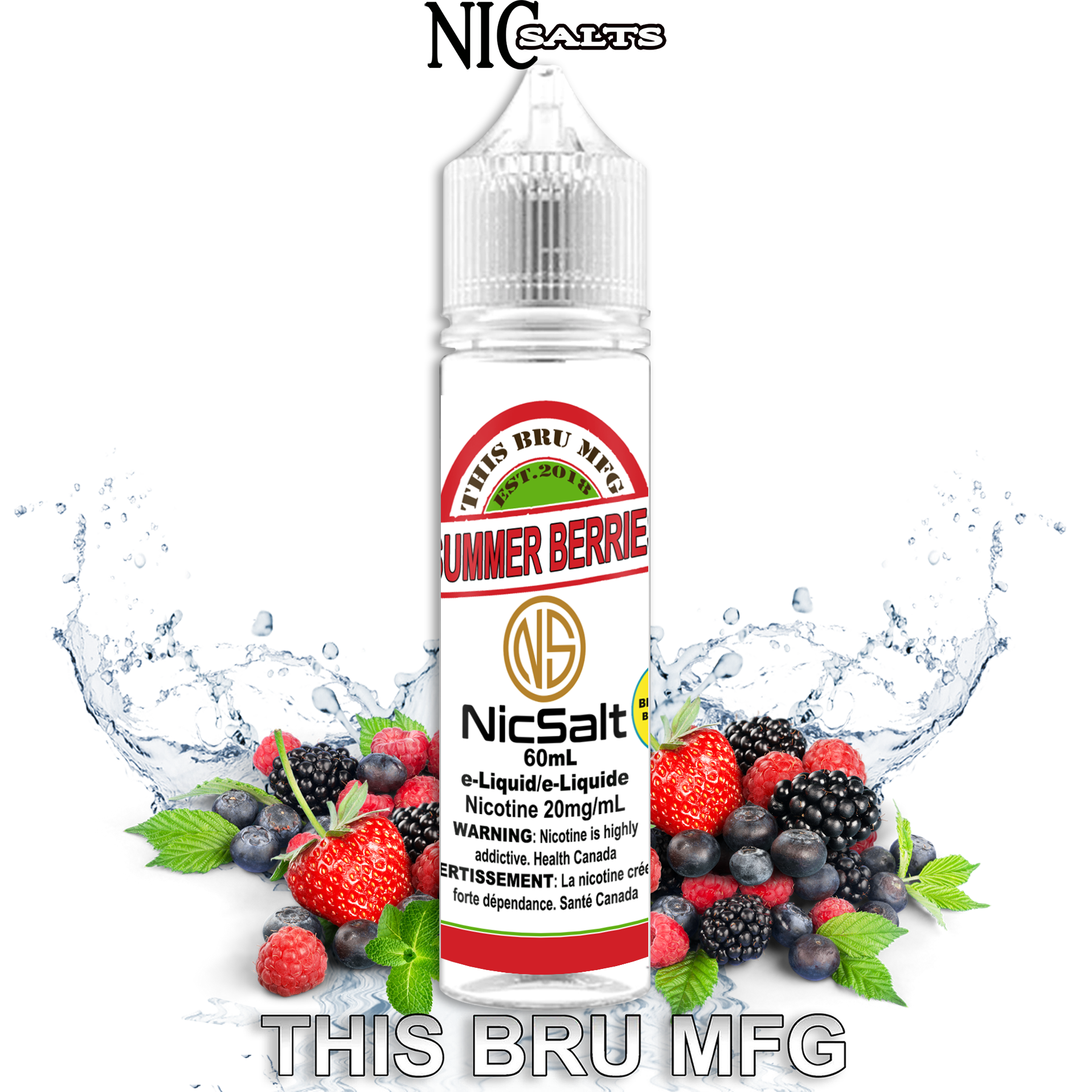 CUSTOM THIS BRU MFG SALT - SUMMER BERRIES 60ML