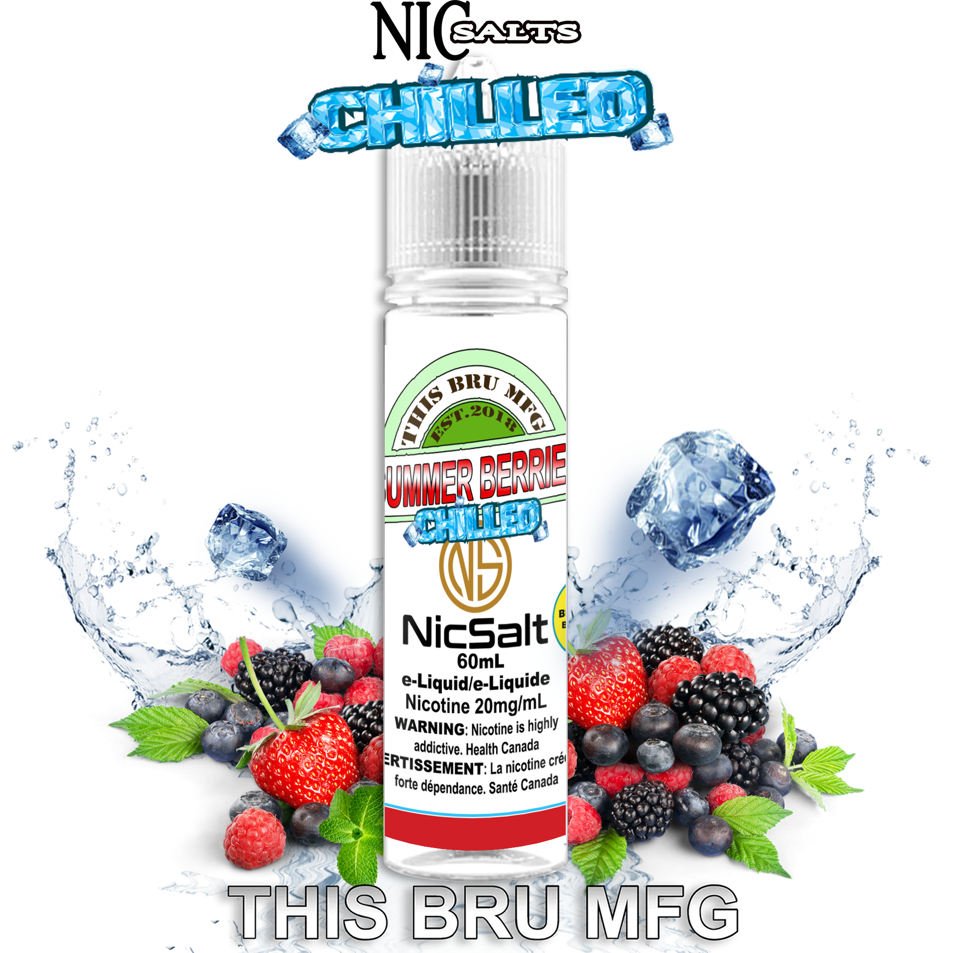 CUSTOM THIS BRU MFG SALT - SUMMER BERRIES CHILLED 60ML