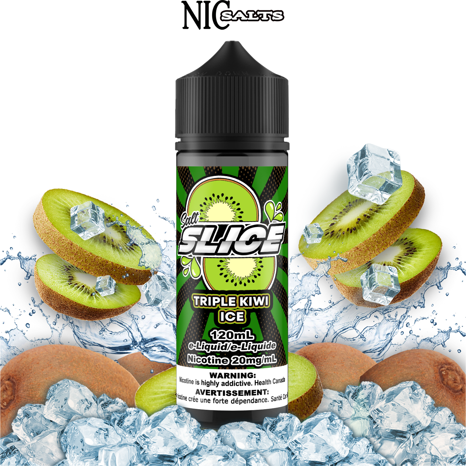 CUSTOM SLICE SALT - TRIPLE KIWI ICE 120ML