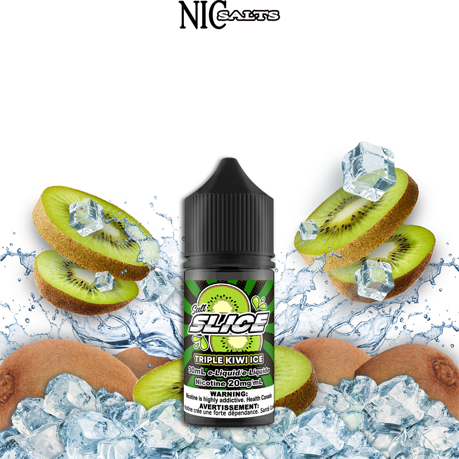 CUSTOM SLICE SALT - TRIPLE KIWI ICE 30ML