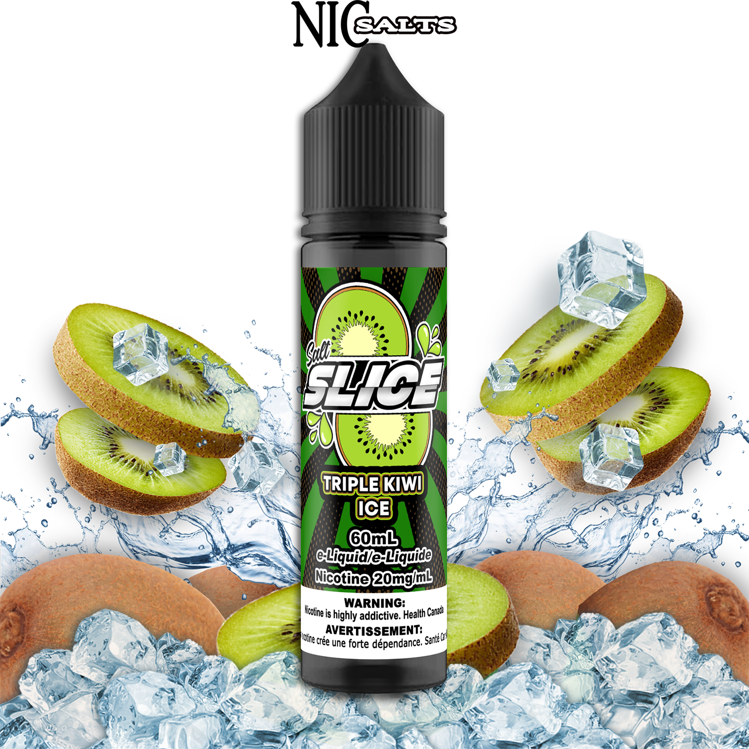 CUSTOM SLICE SALT - TRIPLE KIWI ICE 60ML