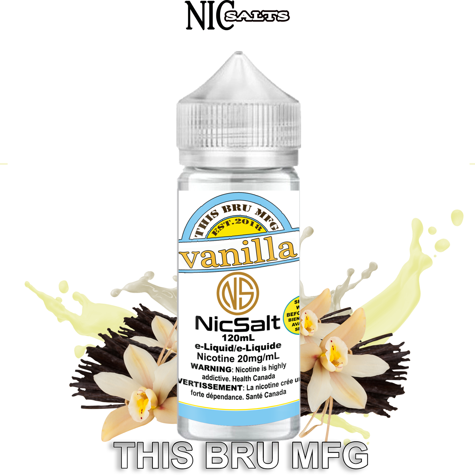 CUSTOM THIS BRU MFG SALT - VANILLA 120ML