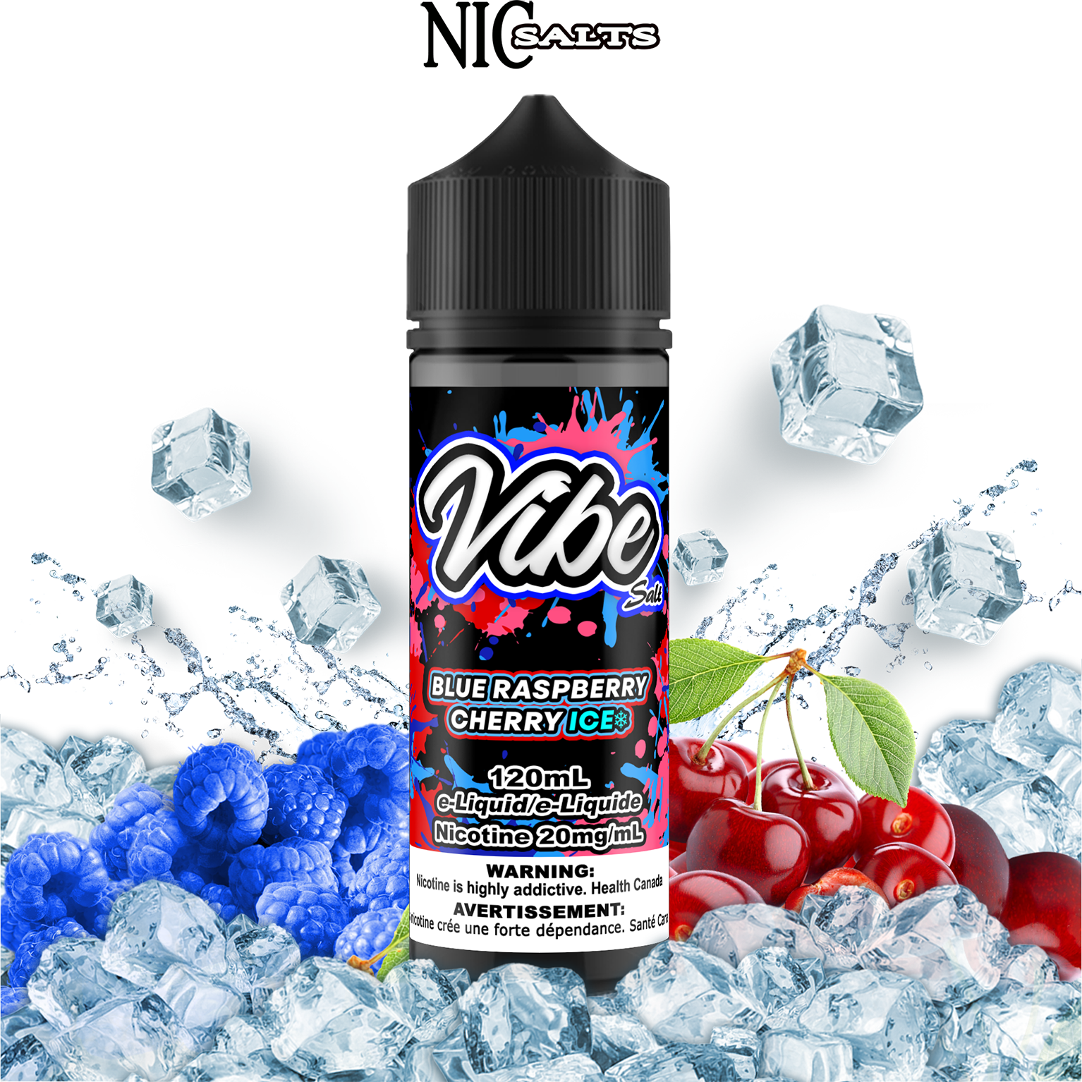 CUSTOM VIBE SALT - BLUE RASPBERRY CHERRY ICE 120ML