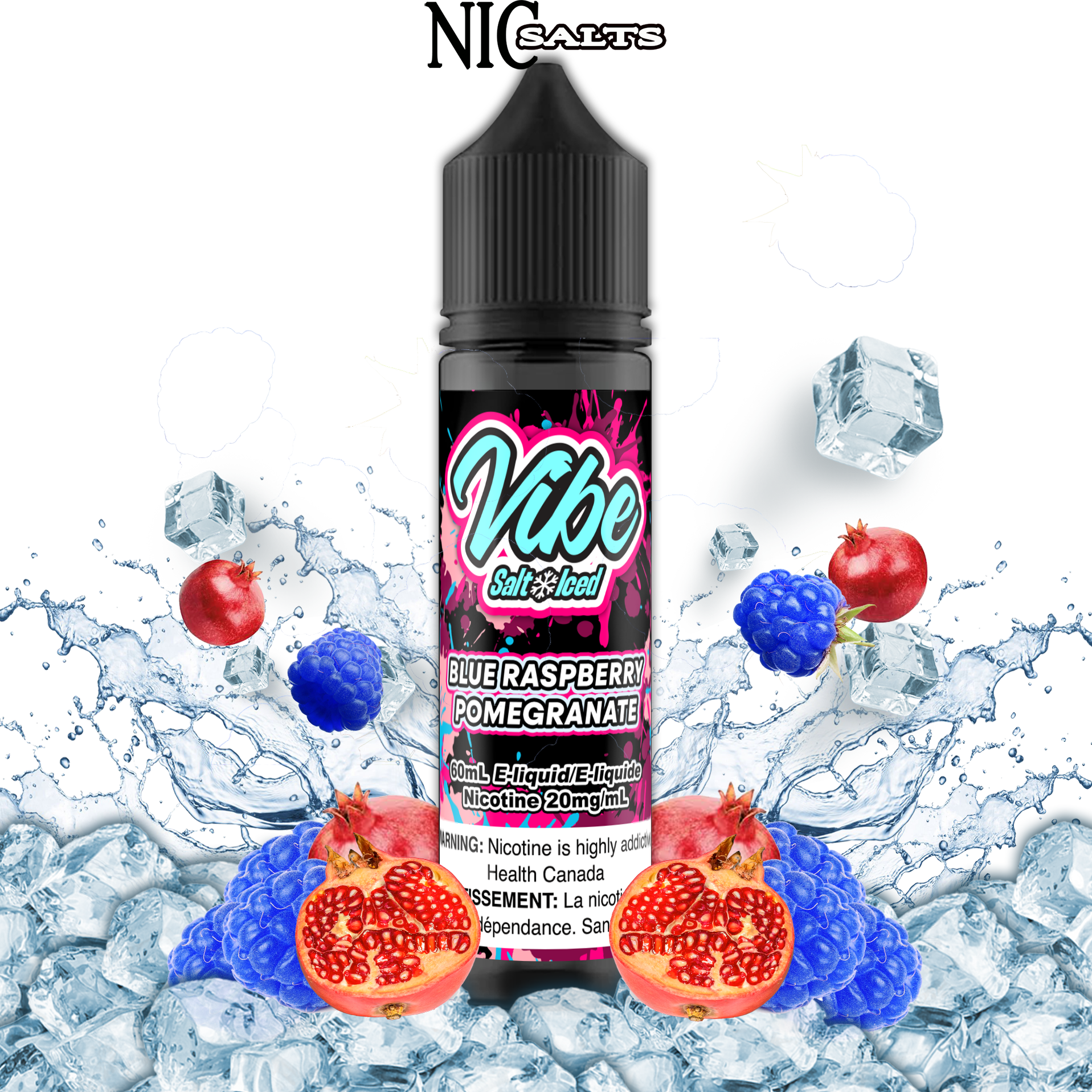 [BC/SK/NL] CUSTOM VIBE SALT - BLUE RASPBERRY POMEGRANATE (ICED)