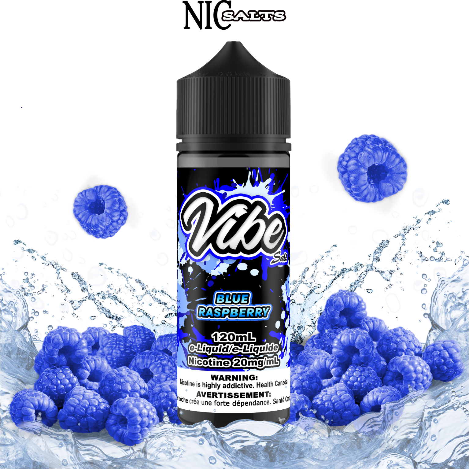 CUSTOM VIBE SALT - BLUE RASPBERRY 120ML