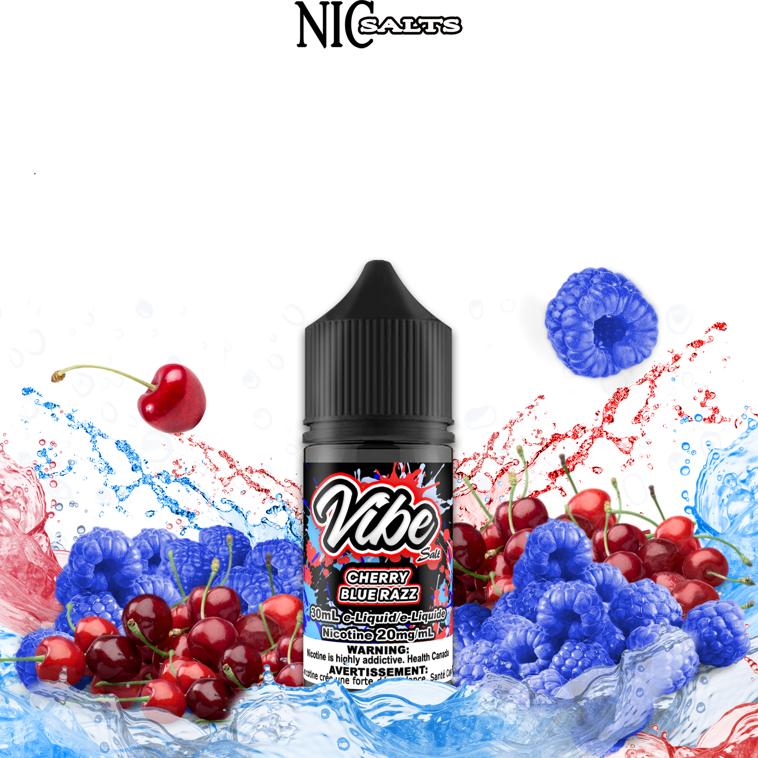 CUSTOM VIBE SALT - CHERRY BLUE RAZZ 30ML