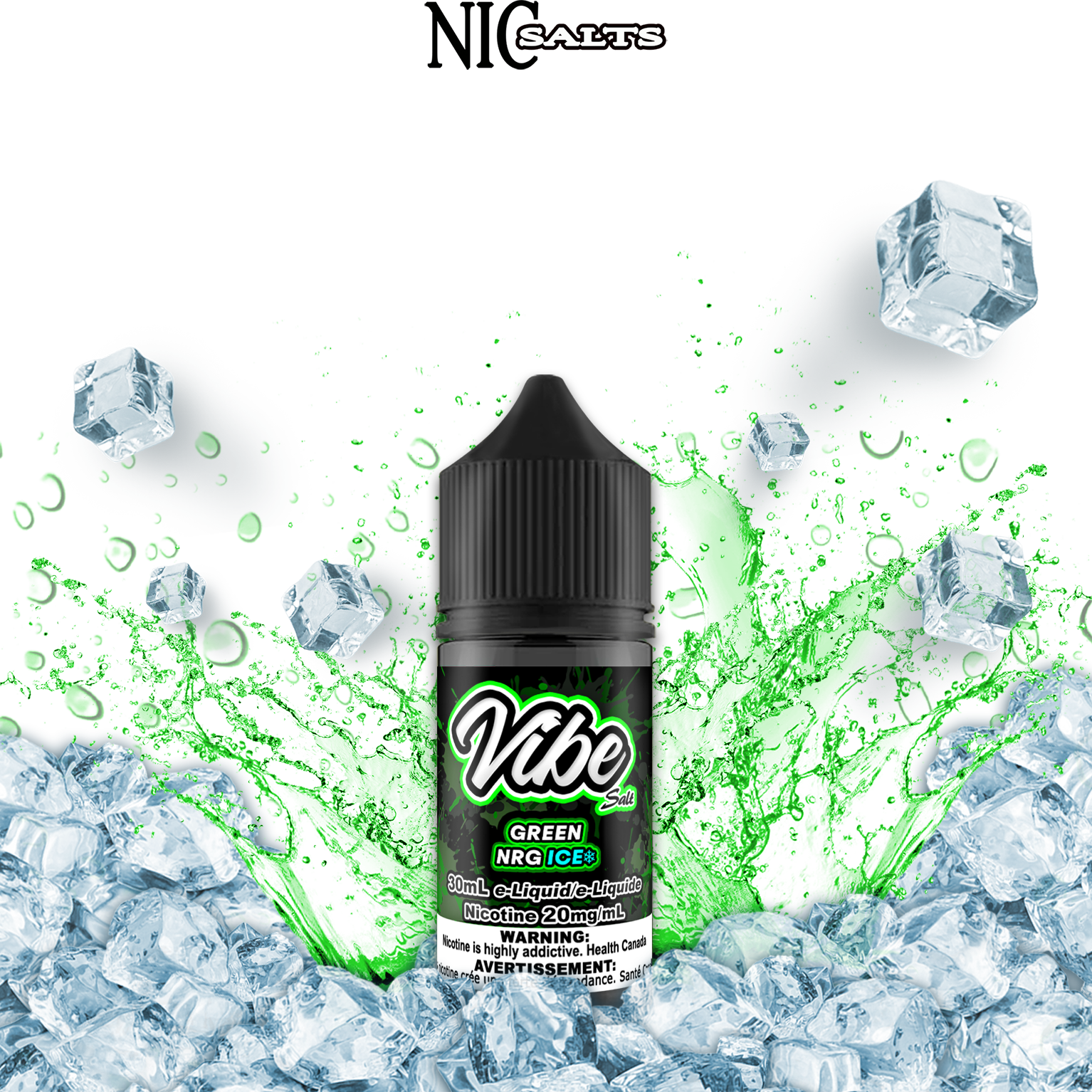 CUSTOM VIBE SALT - GREEN NRG ICE 30ML