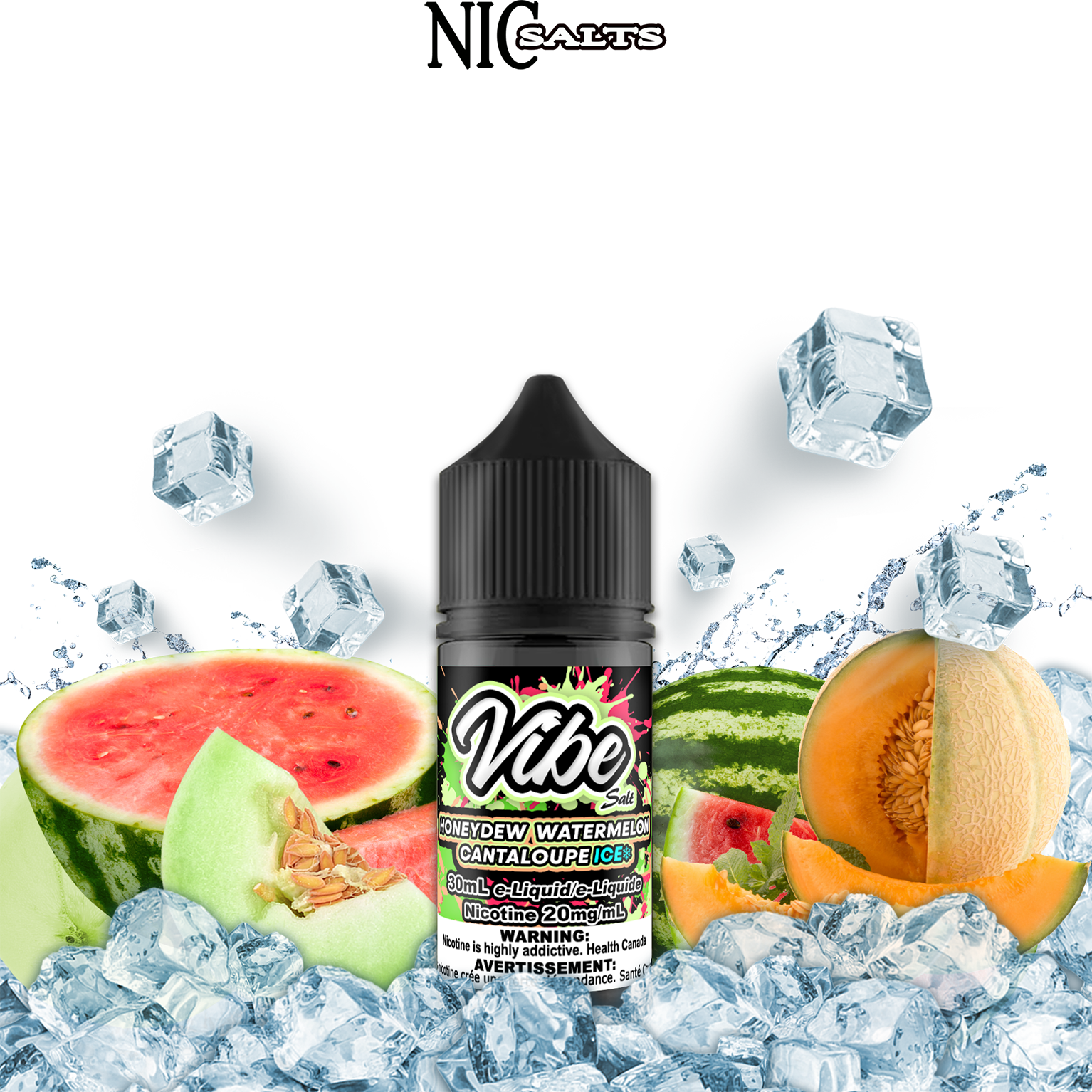 VIBE SALT - HONEYDEW WATERMELON CANTALOUPE ICE 30ML