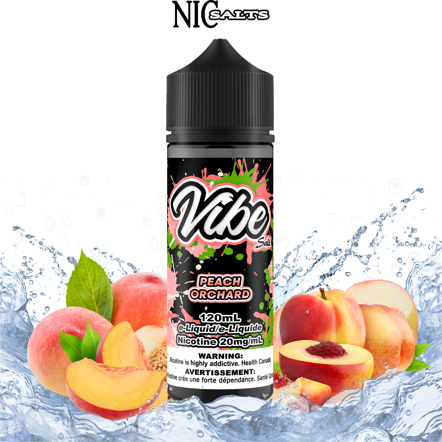 CUSTOM VIBE SALT - PEACH ORCHARD 120ML