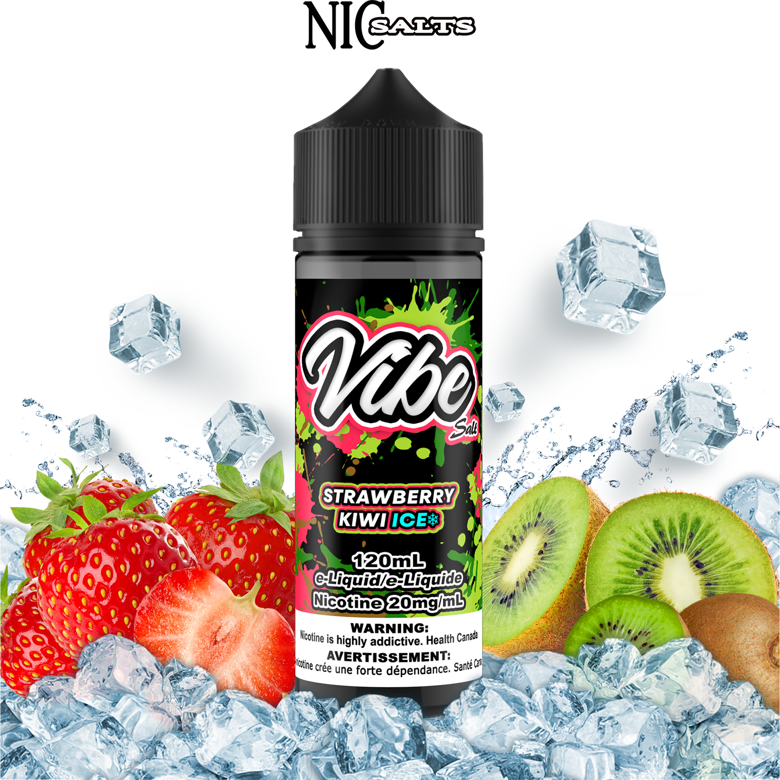 CUSTOM VIBE SALT - STRAWBERRY KIWI ICE 120ML