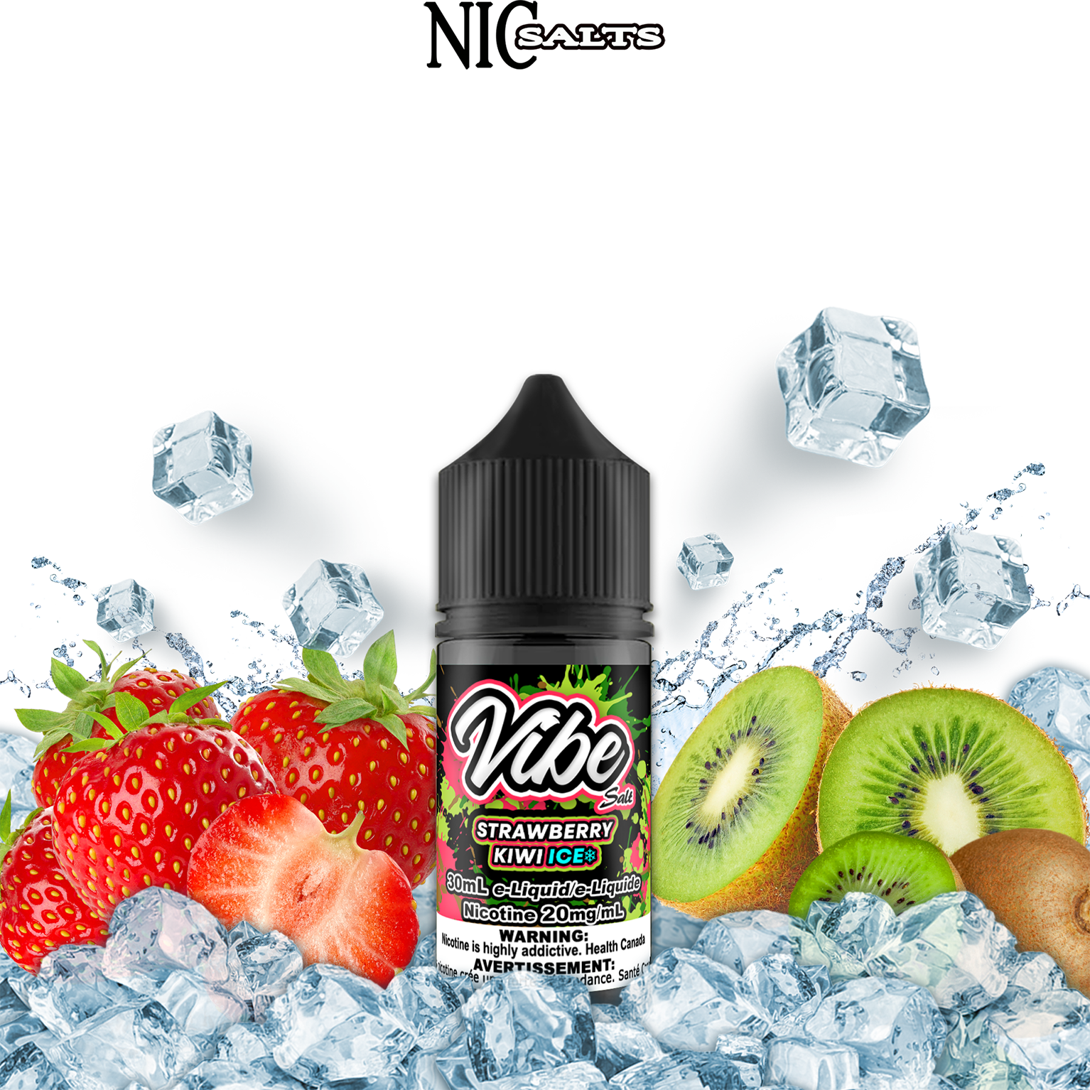 CUSTOM VIBE SALT - STRAWBERRY KIWI ICE 30ML