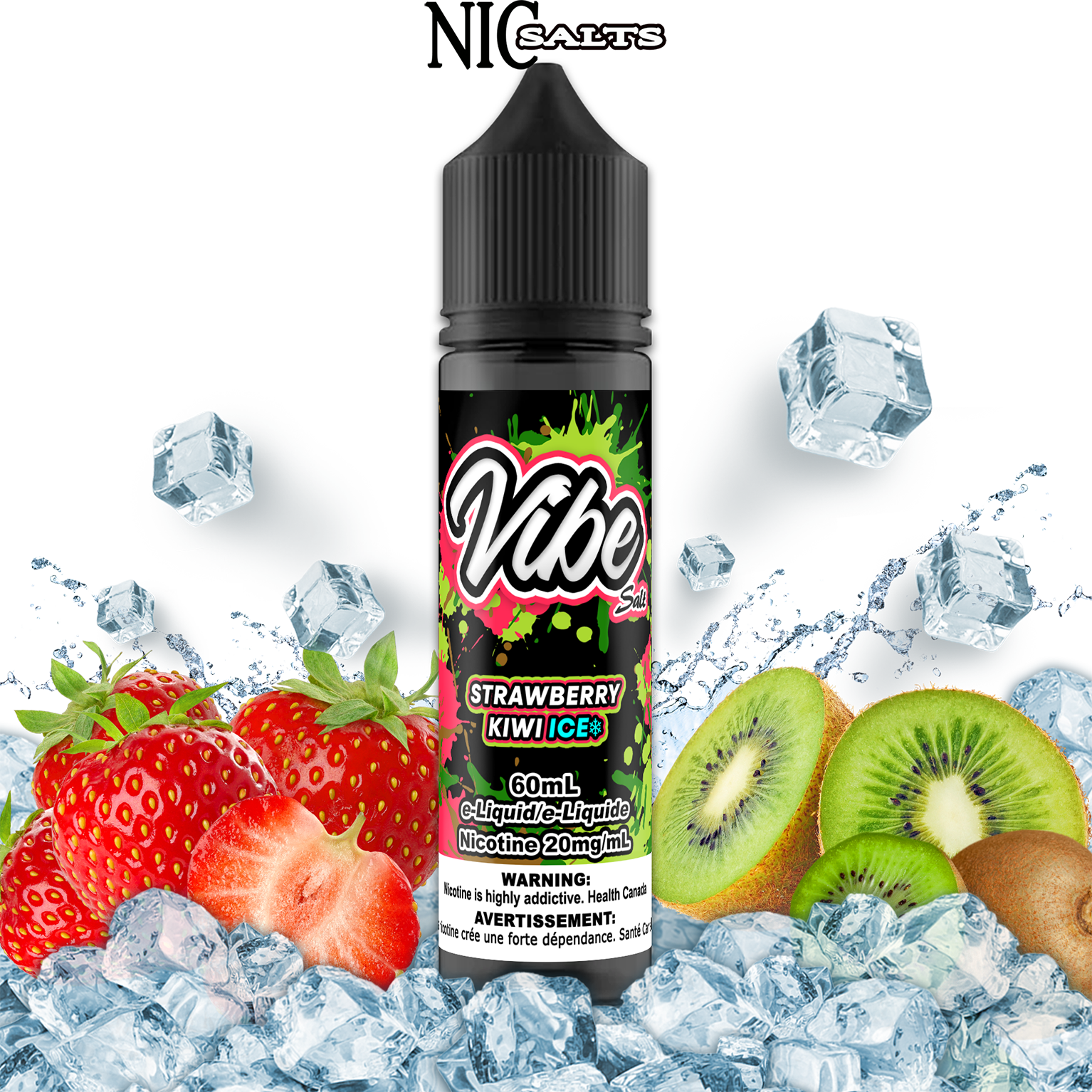 CUSTOM VIBE SALT - STRAWBERRY KIWI ICE 60ML