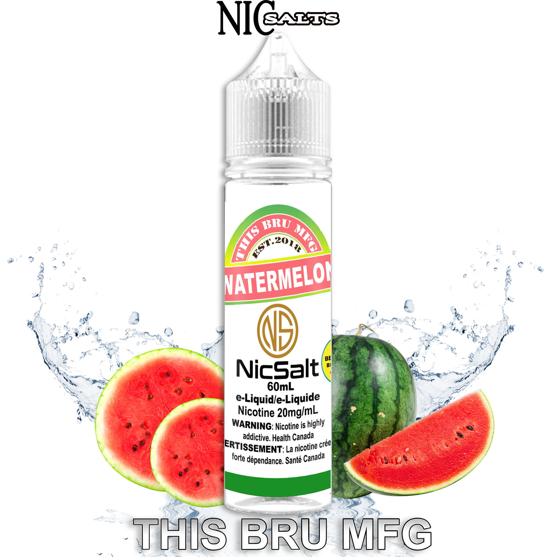 CUSTOM THIS BRU MFG SALT - WATERMELON 60ML