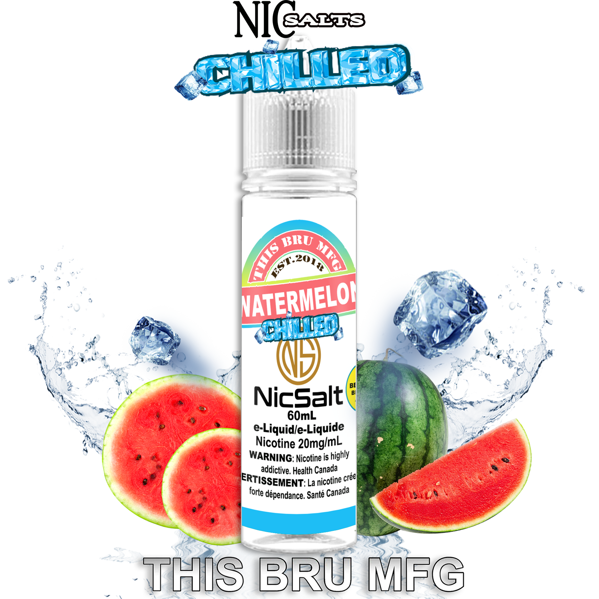 CUSTOM THIS BRU MFG SALT - WATERMELON CHILLED 60ML