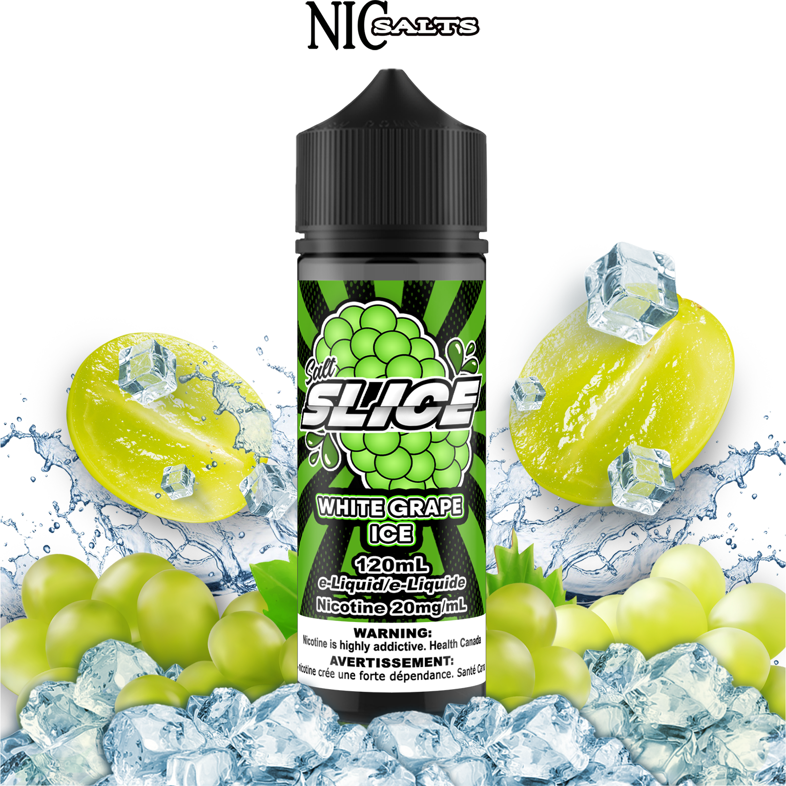 CUSTOM SLICE SALT - WHITE GRAPE ICE 120ML