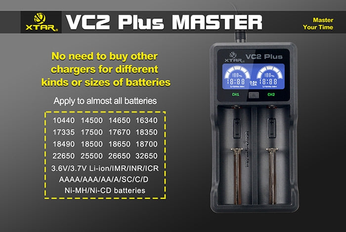 XTAR VC2 PLUS BATTERY CHARGER 2BAY